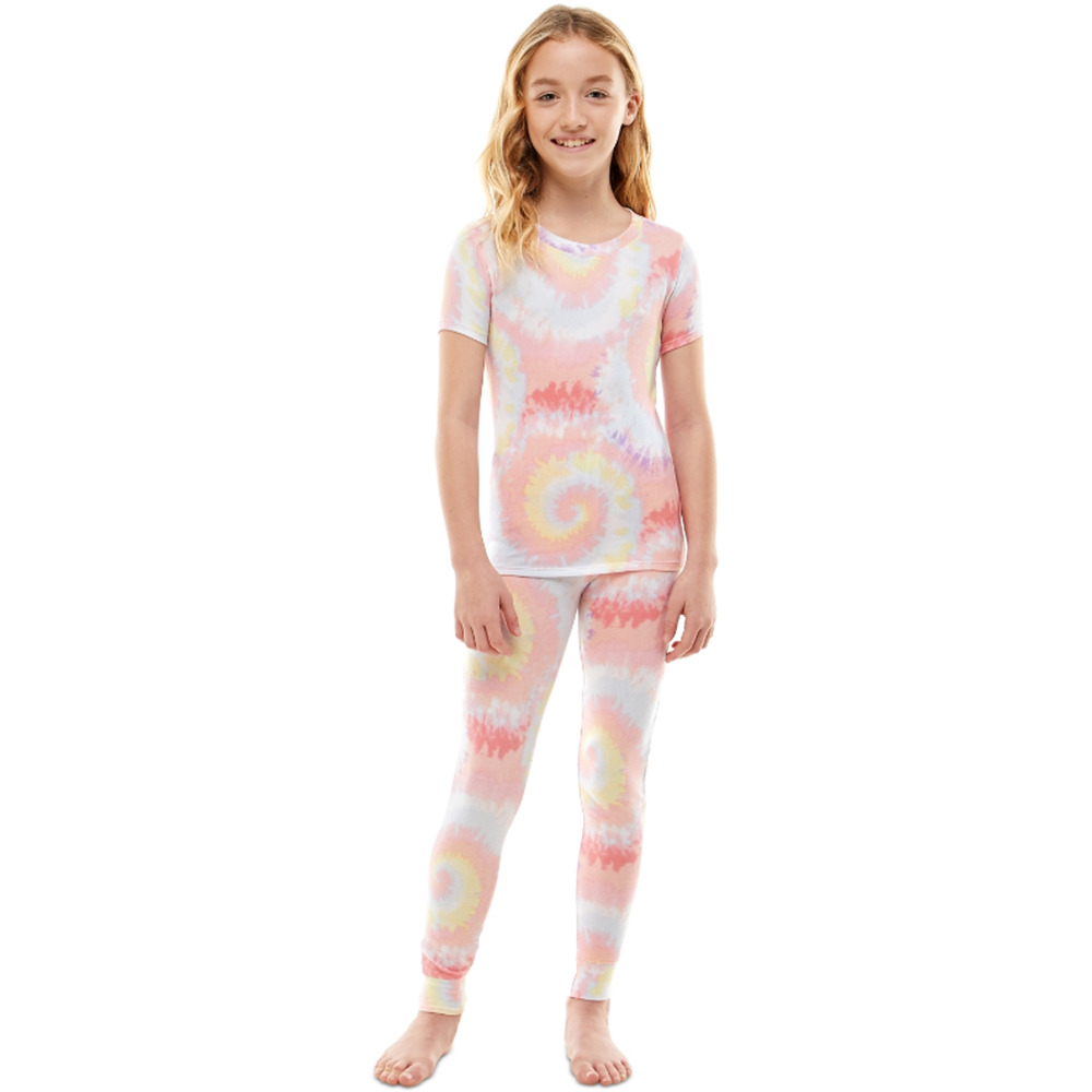 Roudelain Big Girls 2-Pc. Printed Pajama Set Tie Dye White Size XL 3688